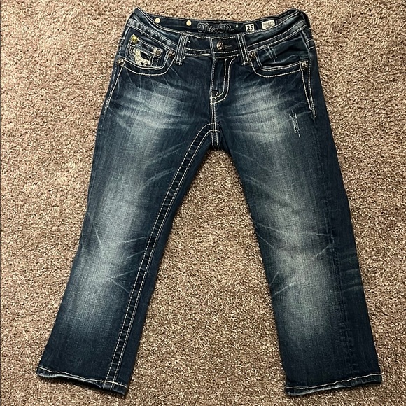 Miss Me Blue Jean Capris - Picture 1 of 5